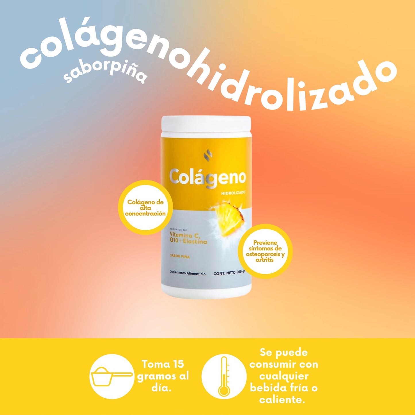 Colágeno Hidrolizado sabor piña