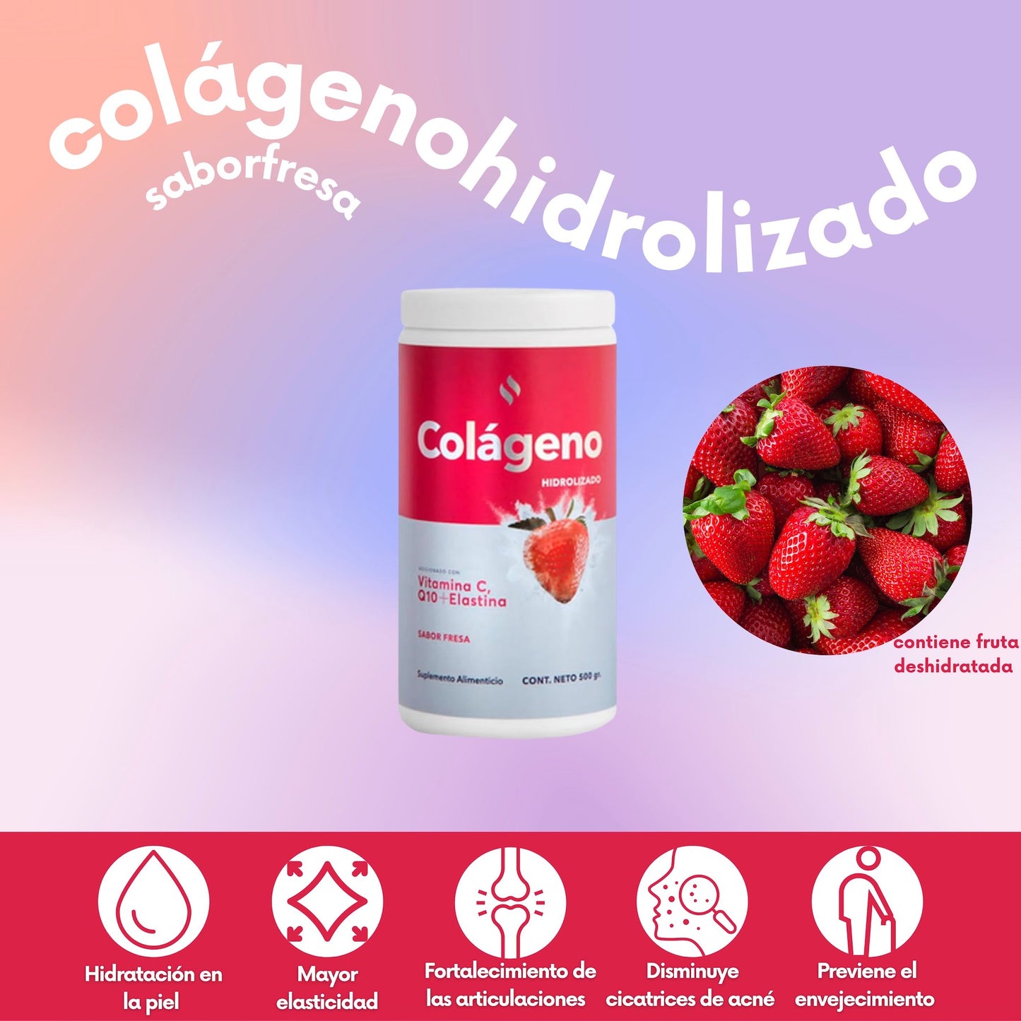 Colágeno Hidrolizado sabor Fresa